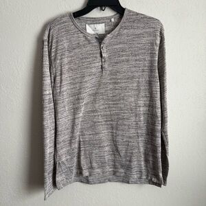 Men’s XL Gray 7Diamonds Henley Casual Streetwear Lightweight Long Sleeve Shirt